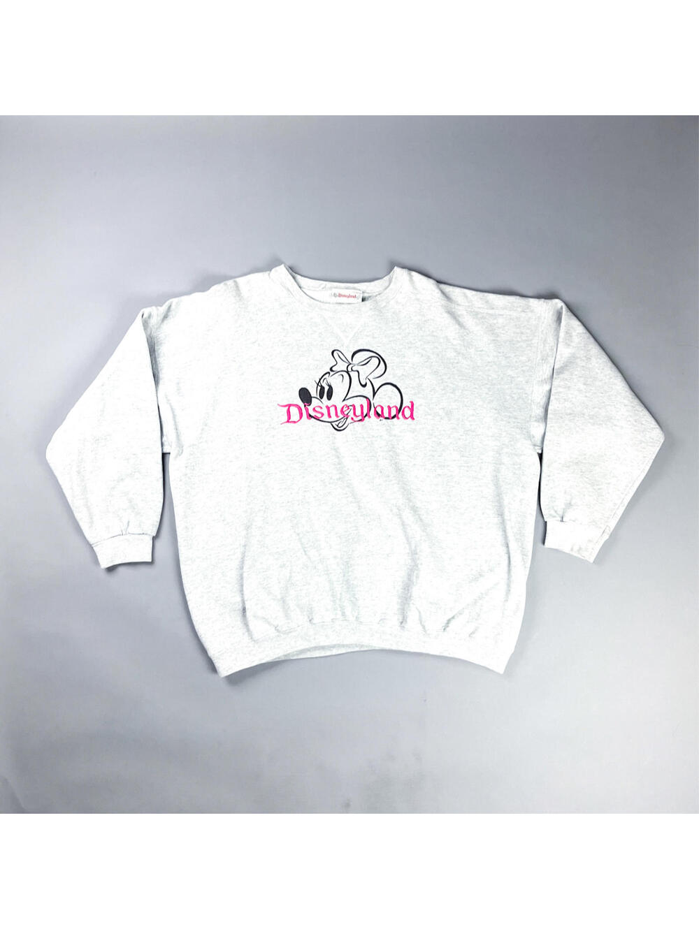 Vintage Disneyland Minnie Mouse Grey Pullover Crew Neck Sweatshirt